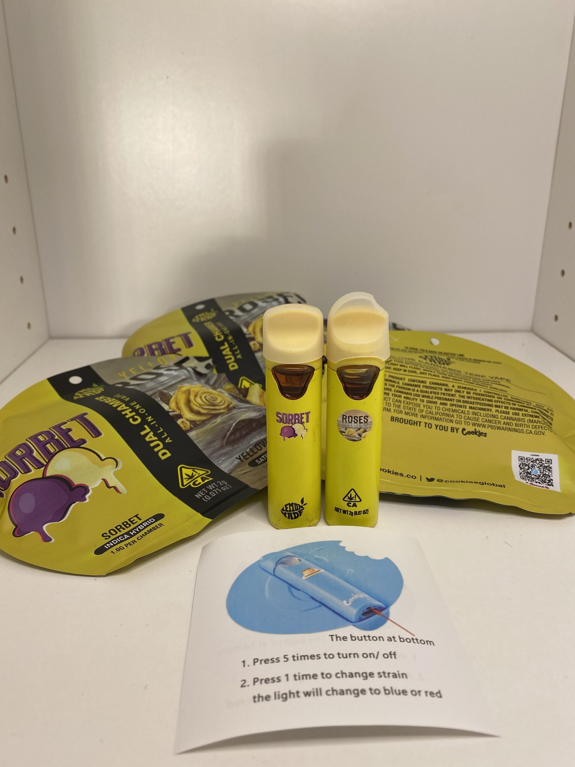 Cookies lemon Dual Chamber All-in-One THC Live Resin och Liquid Diamonds 0,5g+0,5g (1g)