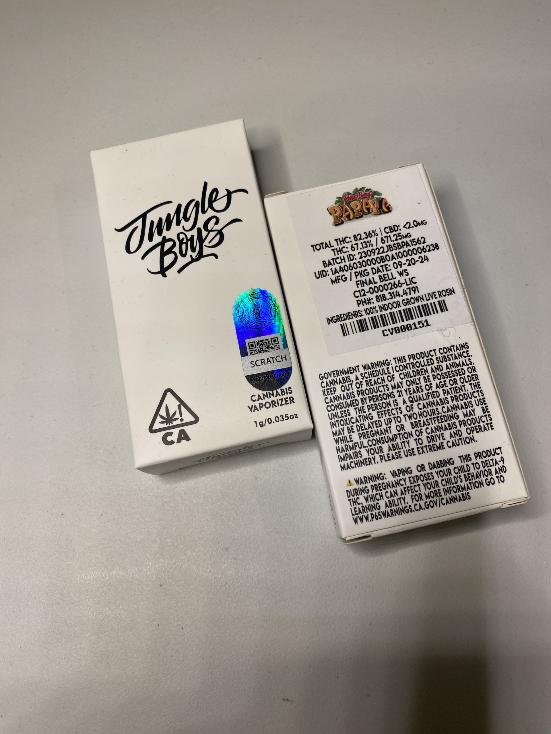 White Jungle Boys Live Resin THC 87,1 % 1g