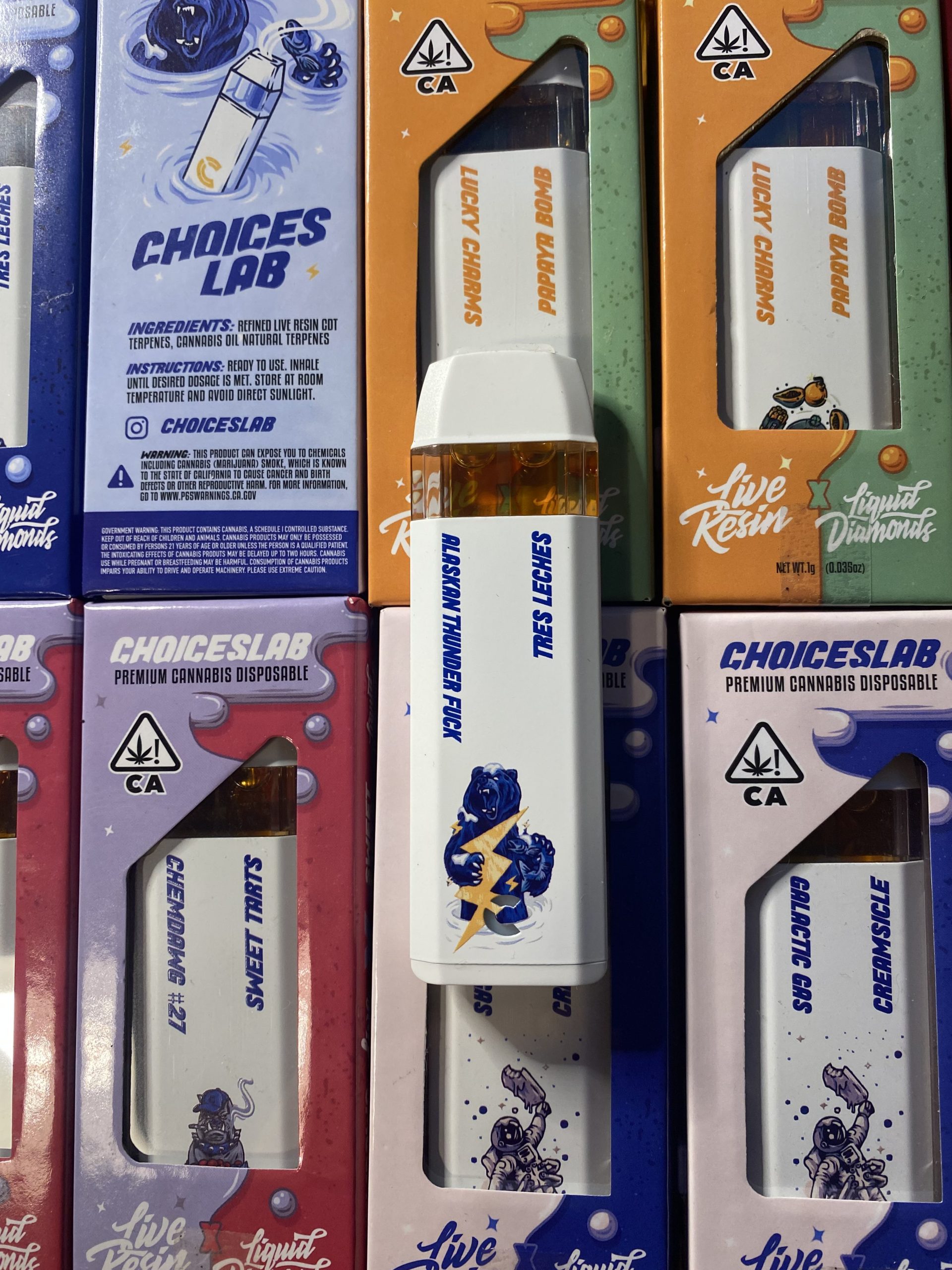 Choices Lab Disposable THC Vape Live Resin och Liquid Diamonds 0,5g+0,5g